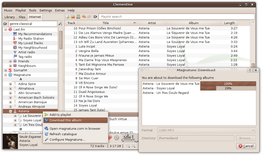 Screenshots Clementine Music Player